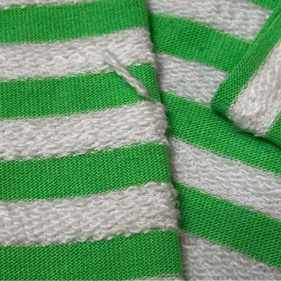Crown & Ivy Green and White Long Sleeve Terrycloth Nautical Sailor Popover Top - Picture 3 of 9